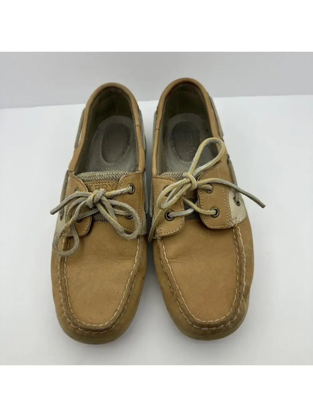Sperry Topsider Bluefish Women's 8.5W Tan Leather & Fabric Deck Shoes